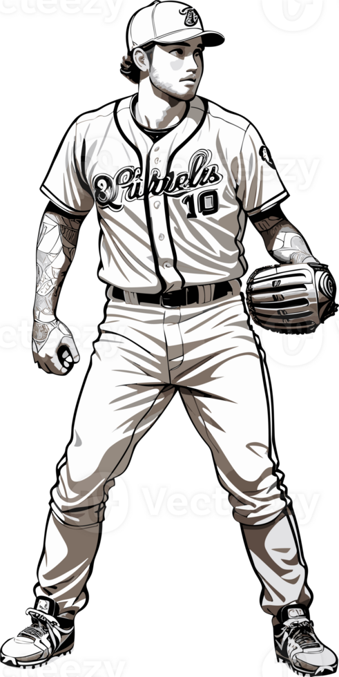 Pitching Prowess The Art of a Baseball Pitcher AI generative png