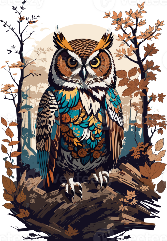 Whiskered Owl Charm The Allure of the Feline Nocturnal AI generative png