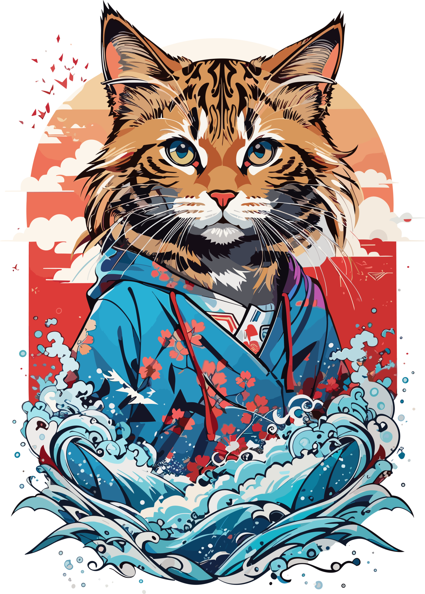 JapaneseStyle Cat Hood A Feline Elegance AI generative 27510488 PNG