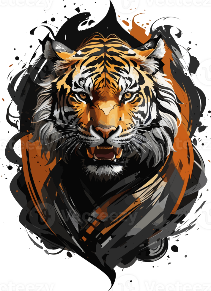 Stylish Tiger Ensemble The Roaring Charisma in Attire AI generative png