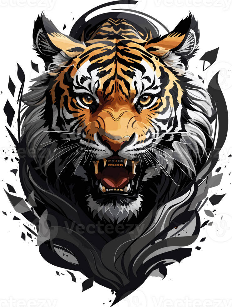 elegante Tigre conjunto el rugido carisma en atuendo ai generativo png