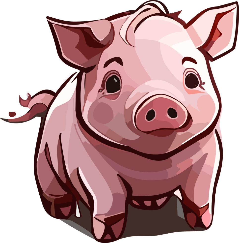 Sweet Piglet Whimsy Exploring the World of Cute Pink Pigs AI generative png