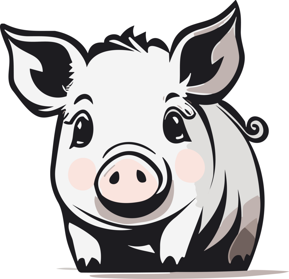 Sweet Piglet Whimsy Exploring the World of Cute Pink Pigs AI generative png