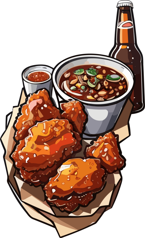 Korea Fried Flavors A Visual Celebration of Culinary AI generative png