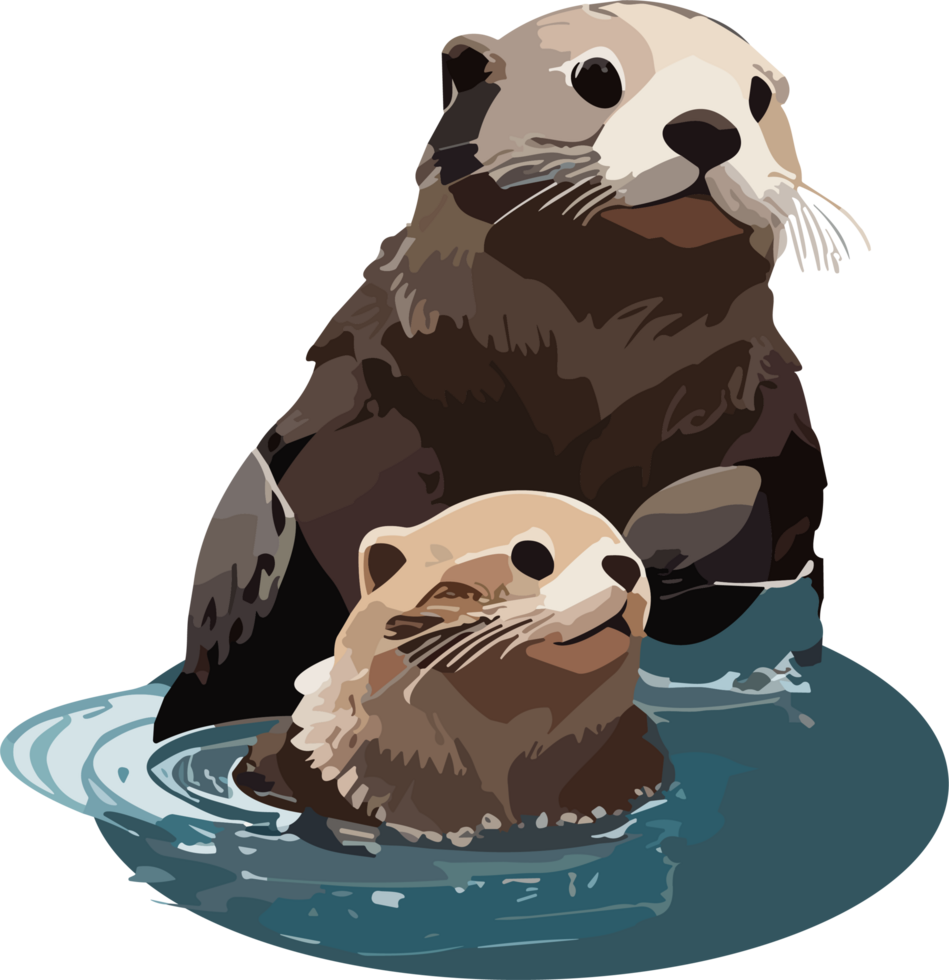 anmutig Otter navigieren Wasser mit Eleganz ai generativ png