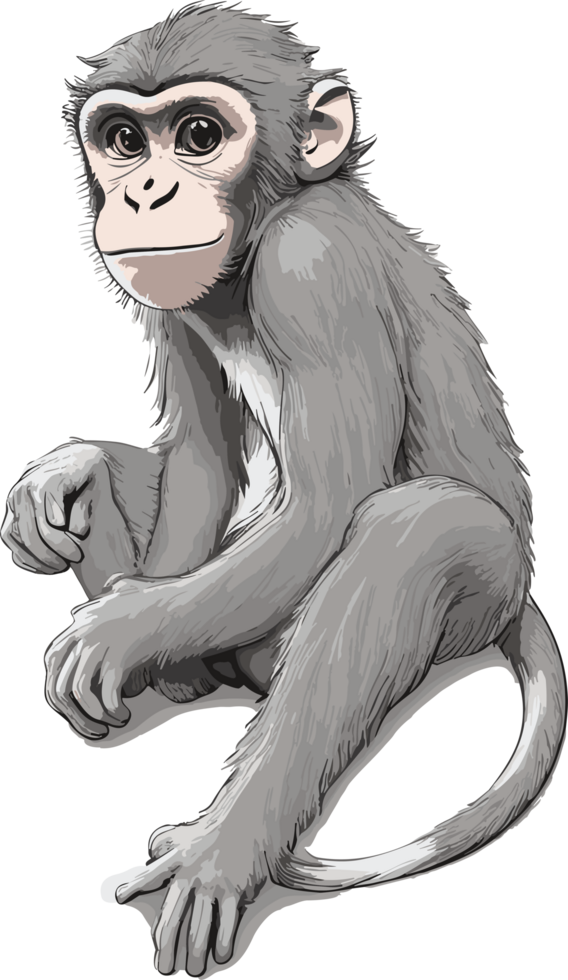 Jungle Explorers Artful Depictions of Inquisitive Monkeys AI generative png