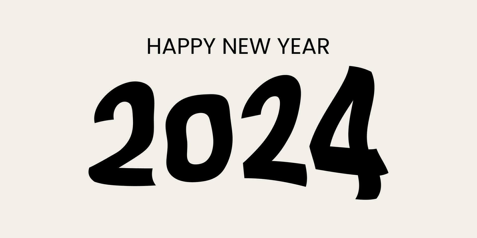 We wish you a Happy New Year 2024 with black greeting card 27511152 ...