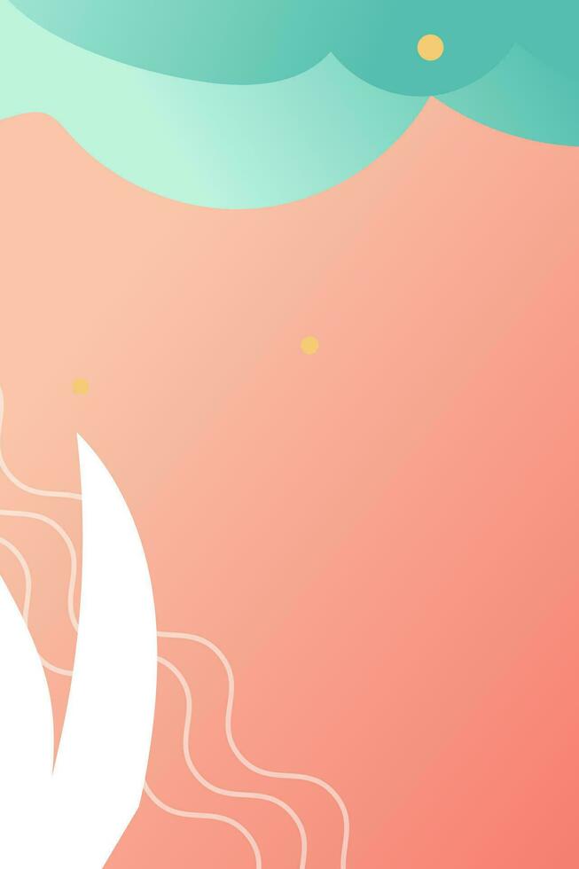 portrait mystical fantasy flowers gradient colors background illustration. Great images for wall art posters, greeting cards or book covers vector