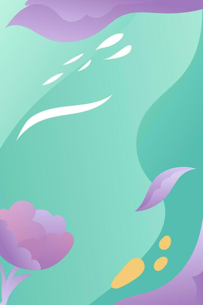 portrait mystical fantasy flowers gradient colors background illustration. Great images for wall art posters, greeting cards or book covers vector