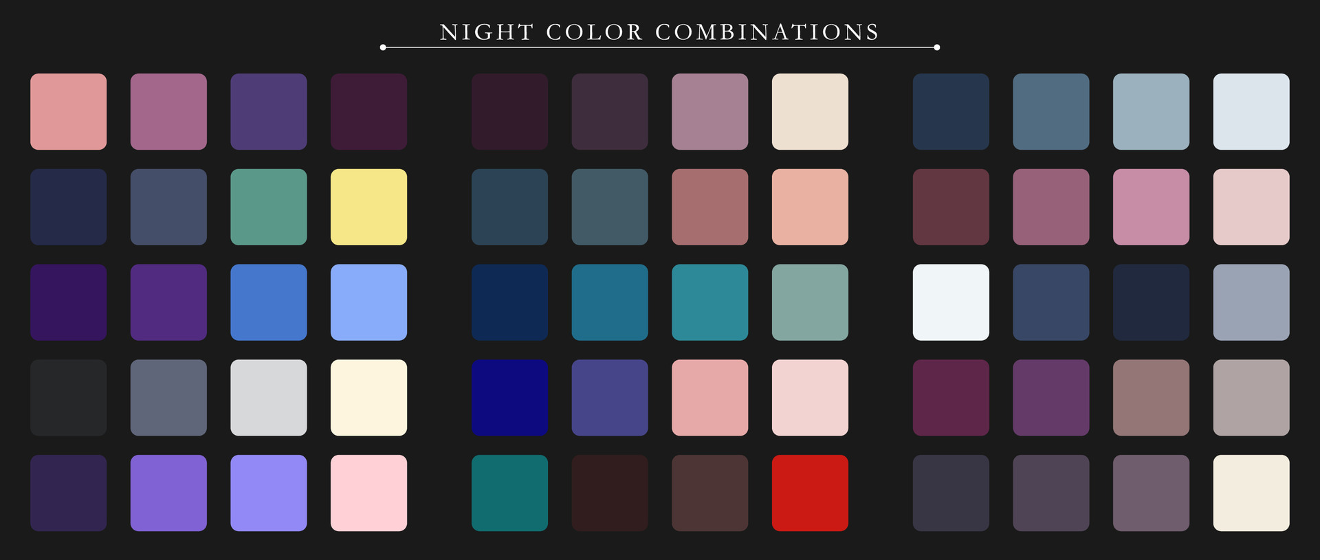 Night color palette top