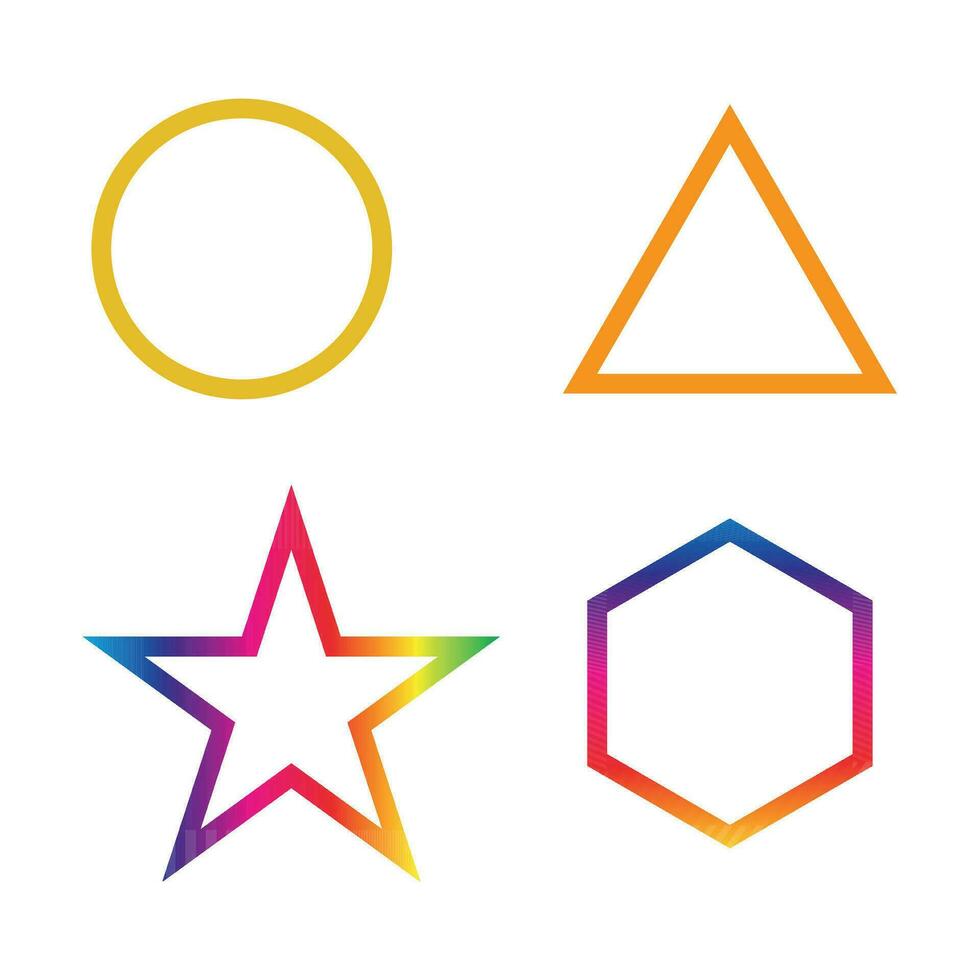 Game squid circle, triangle, gradient color star and polygon symbol stock illustration. vector