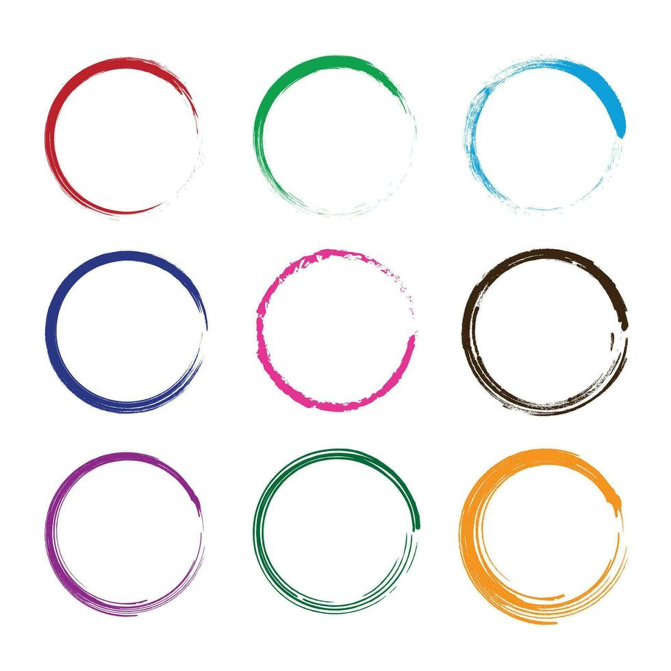 Enso zen stroke circle japanese brush symbol vector illustration.