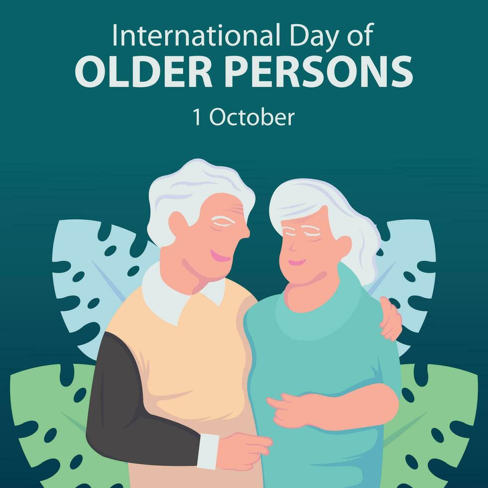 illustration vector graphic of a couple of grandparents holding hands, perfect for international day, older persons, celebrate, greeting card, etc.