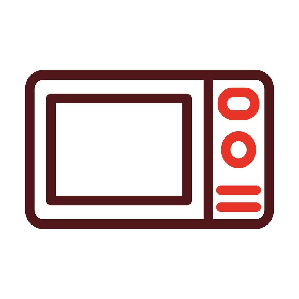 Microwave Thick Line Two Color Icons For Personal And Commercial Use. vector