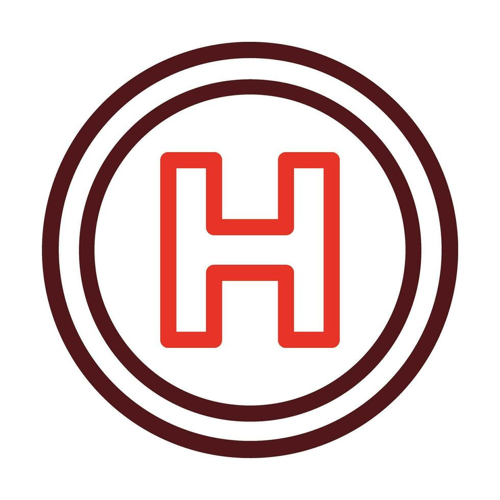 Helipad Thick Line Two Color Icons For Personal And Commercial Use. vector