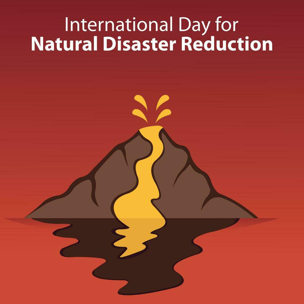 illustration vector graphic of volcano erupts with hot lava, perfect for international day, natural disaster reduction, celebrate, greeting card, etc.