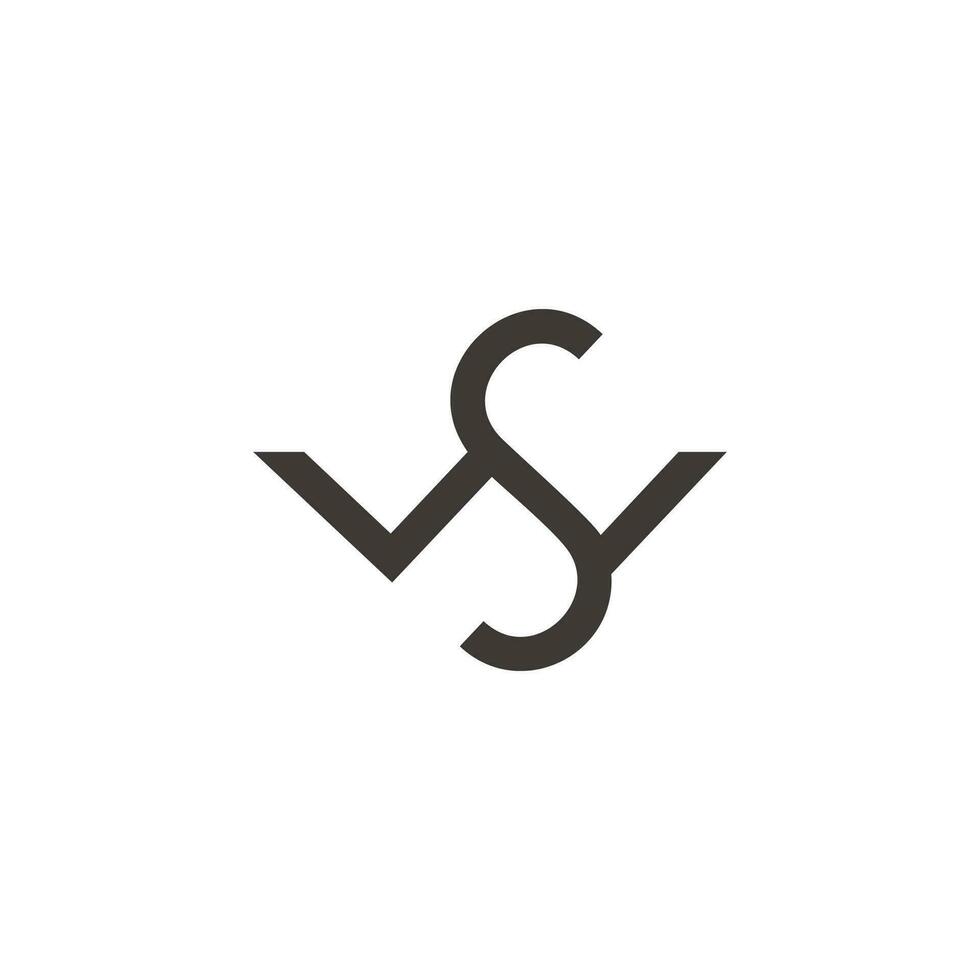 abstract letter ws simple geometric line logo vector