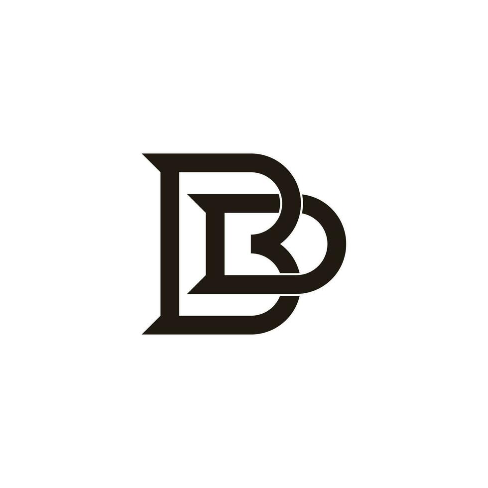 abstract letter bd overlapping line design logo vector