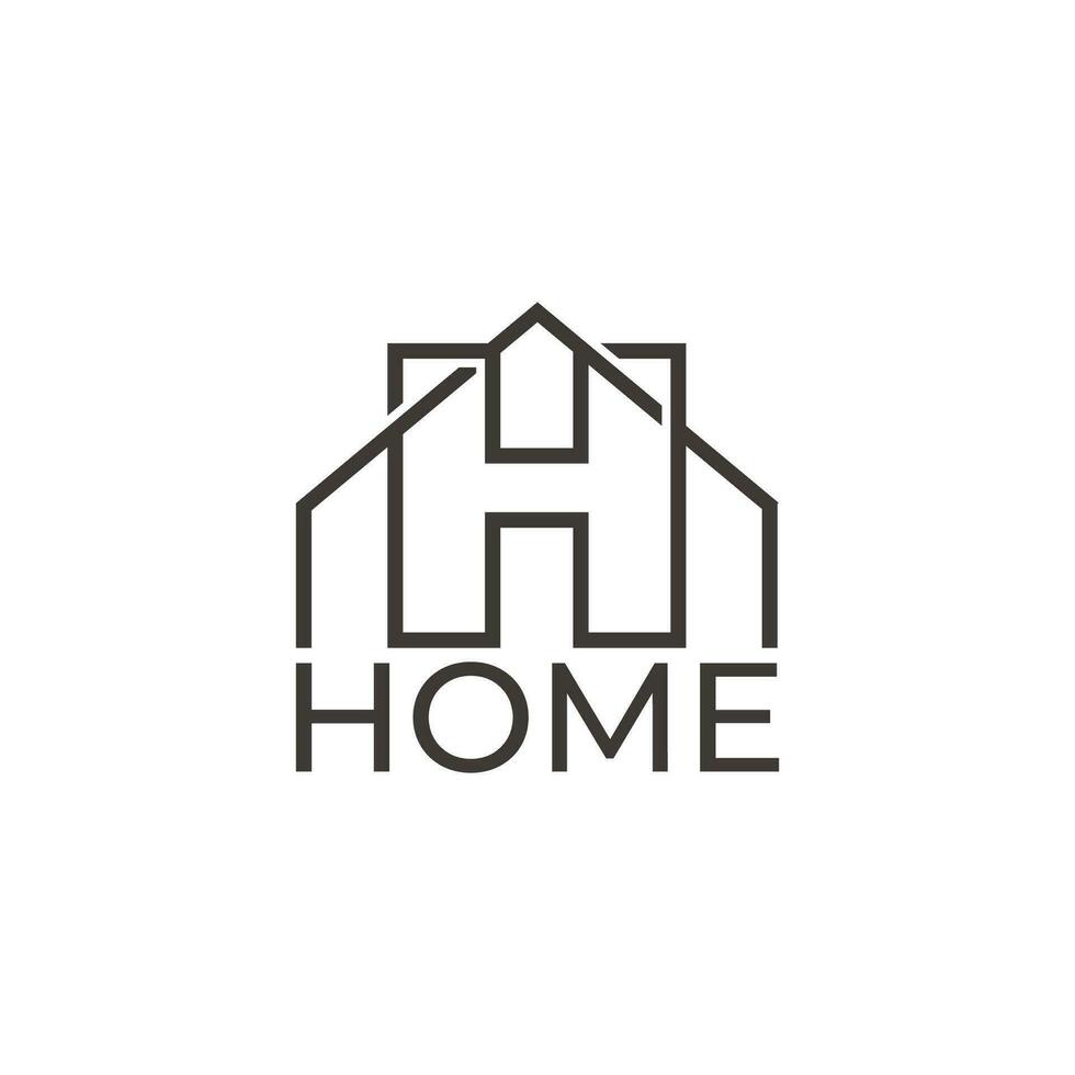 text home simple thin line house symbol logo vector