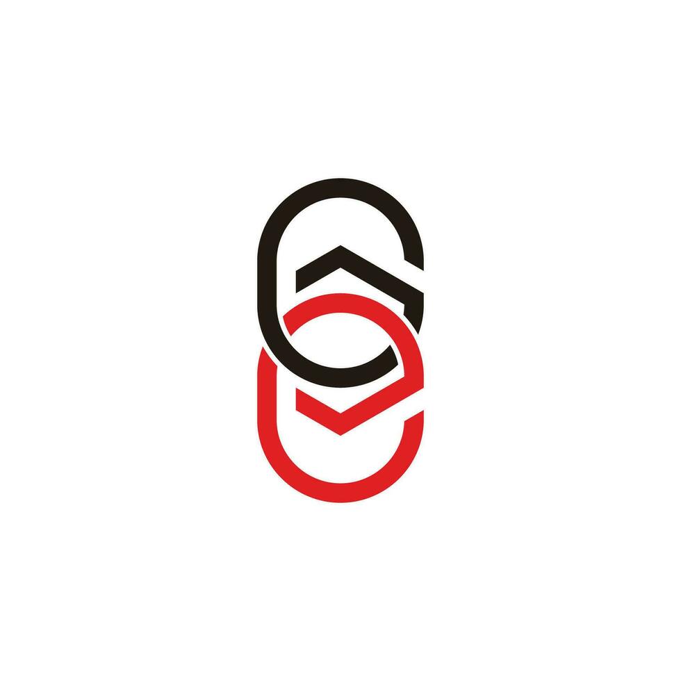 letter ge simple linked geometric line logo vector