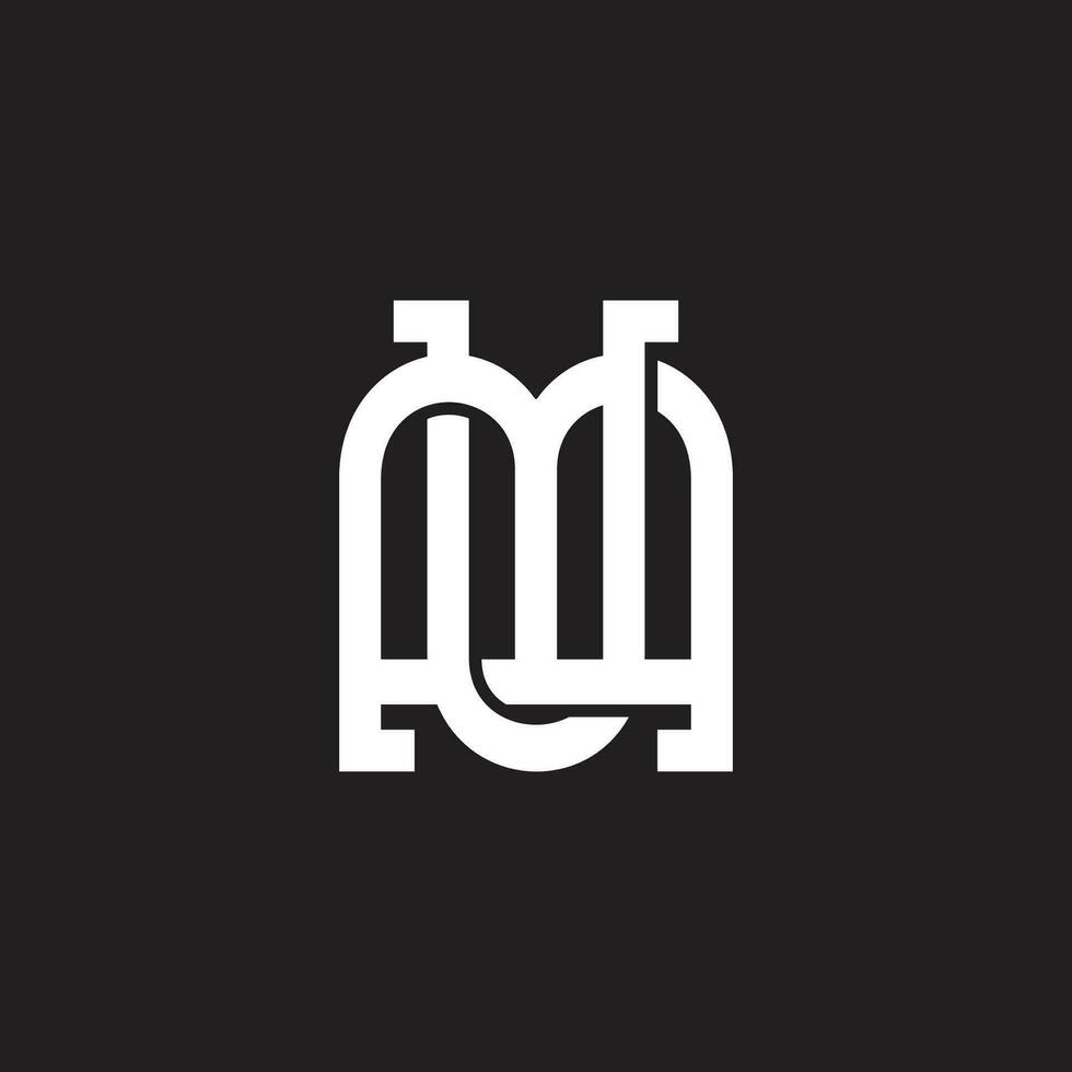 letter mu abstract window shape logo vector