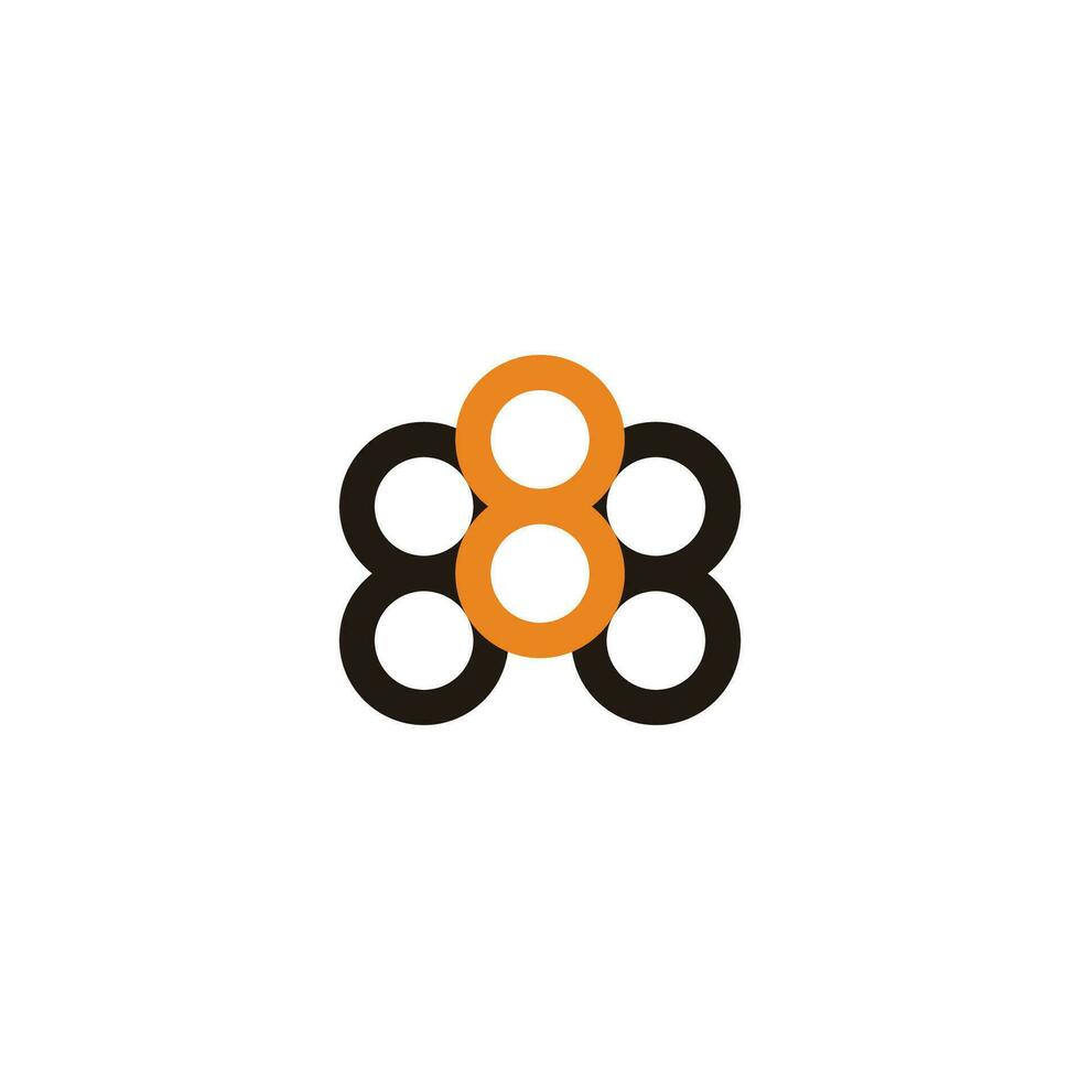 number 8 simple geometric symbol vector