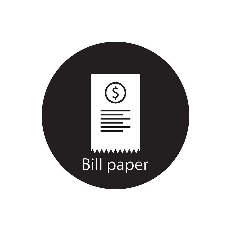 bill paper icon vector