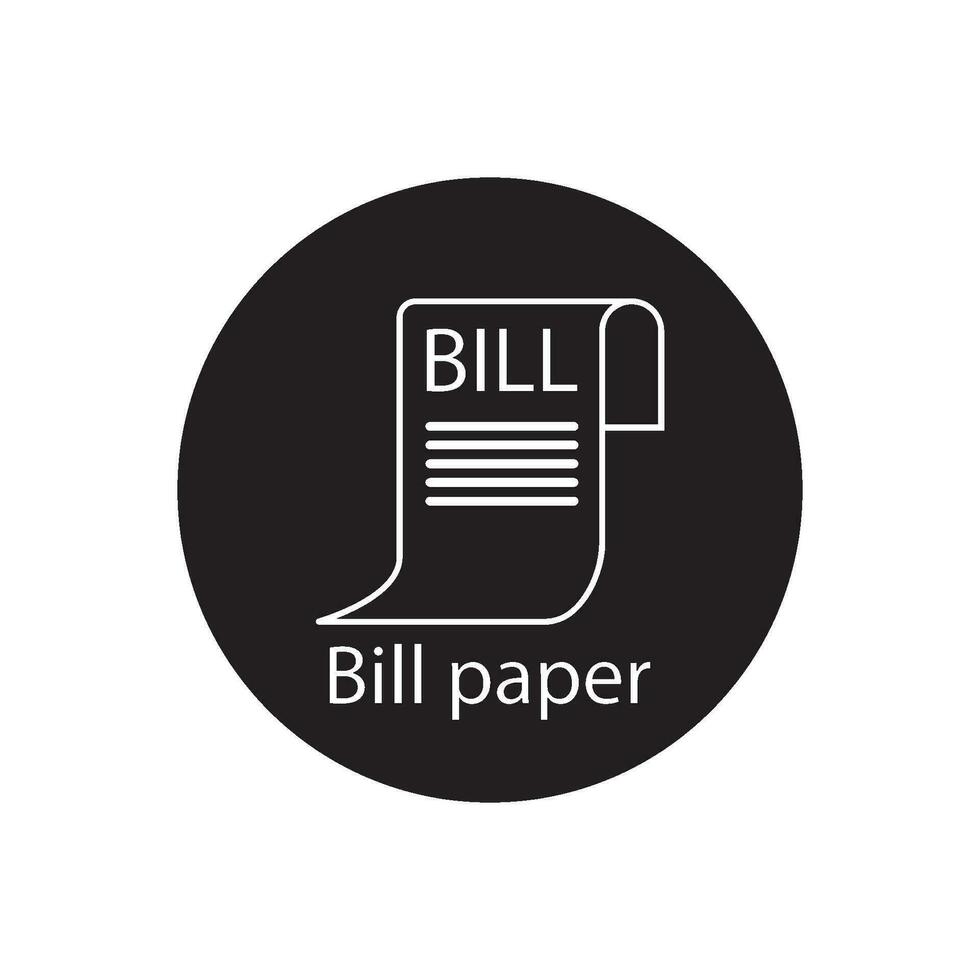 bill paper icon vector