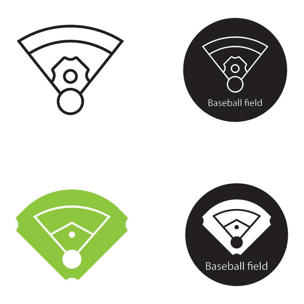 béisbol campo icono vector
