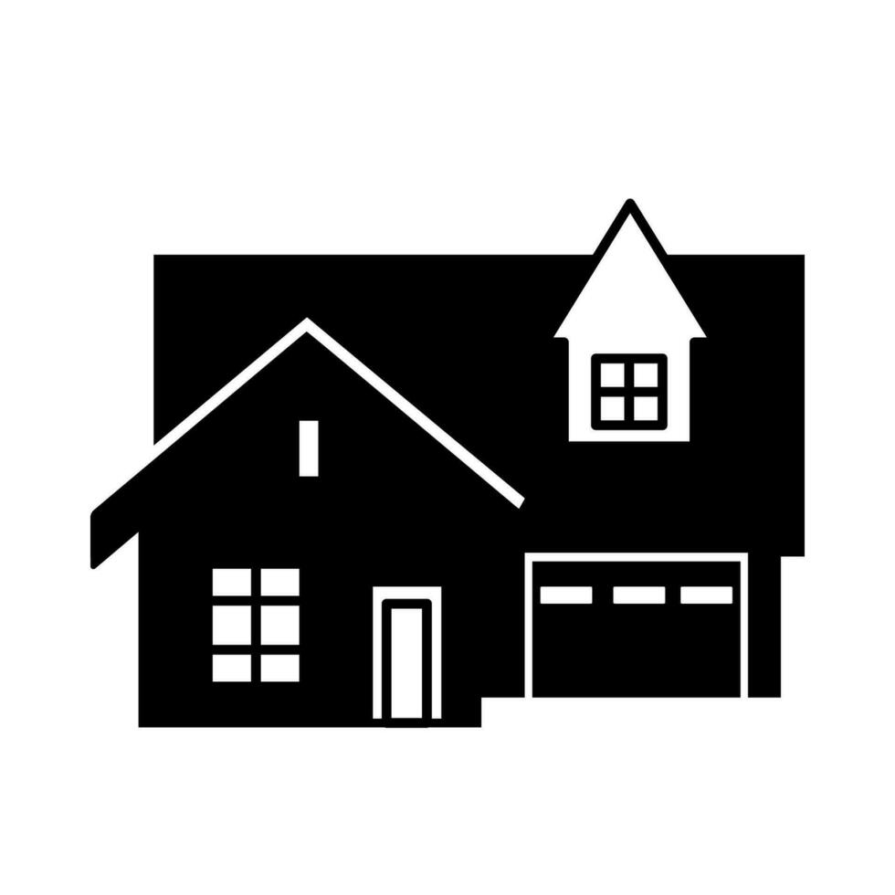 House glyph icon. Vector black silhouette of building isolated on white