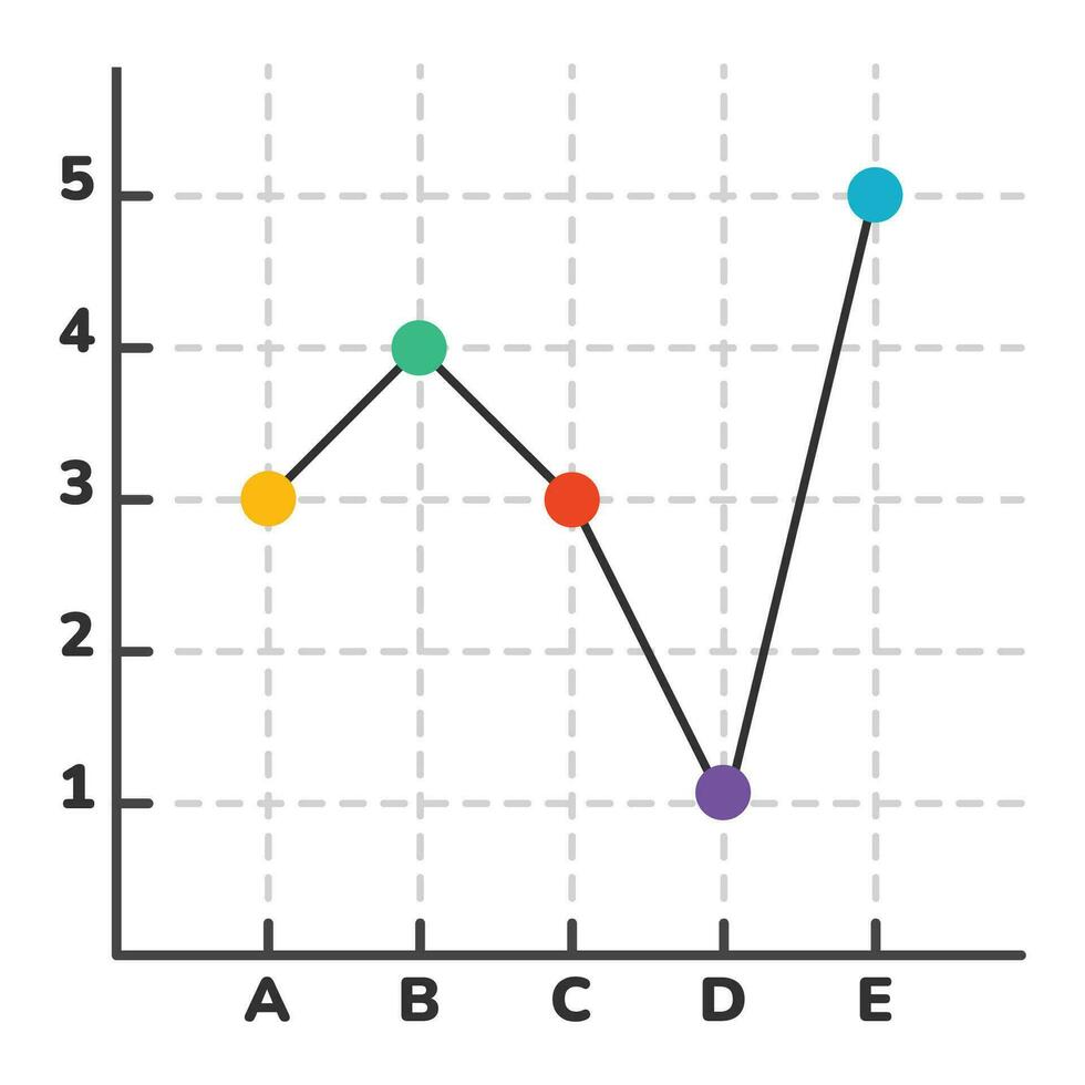 Flat Drawing Of A Line Graph vector