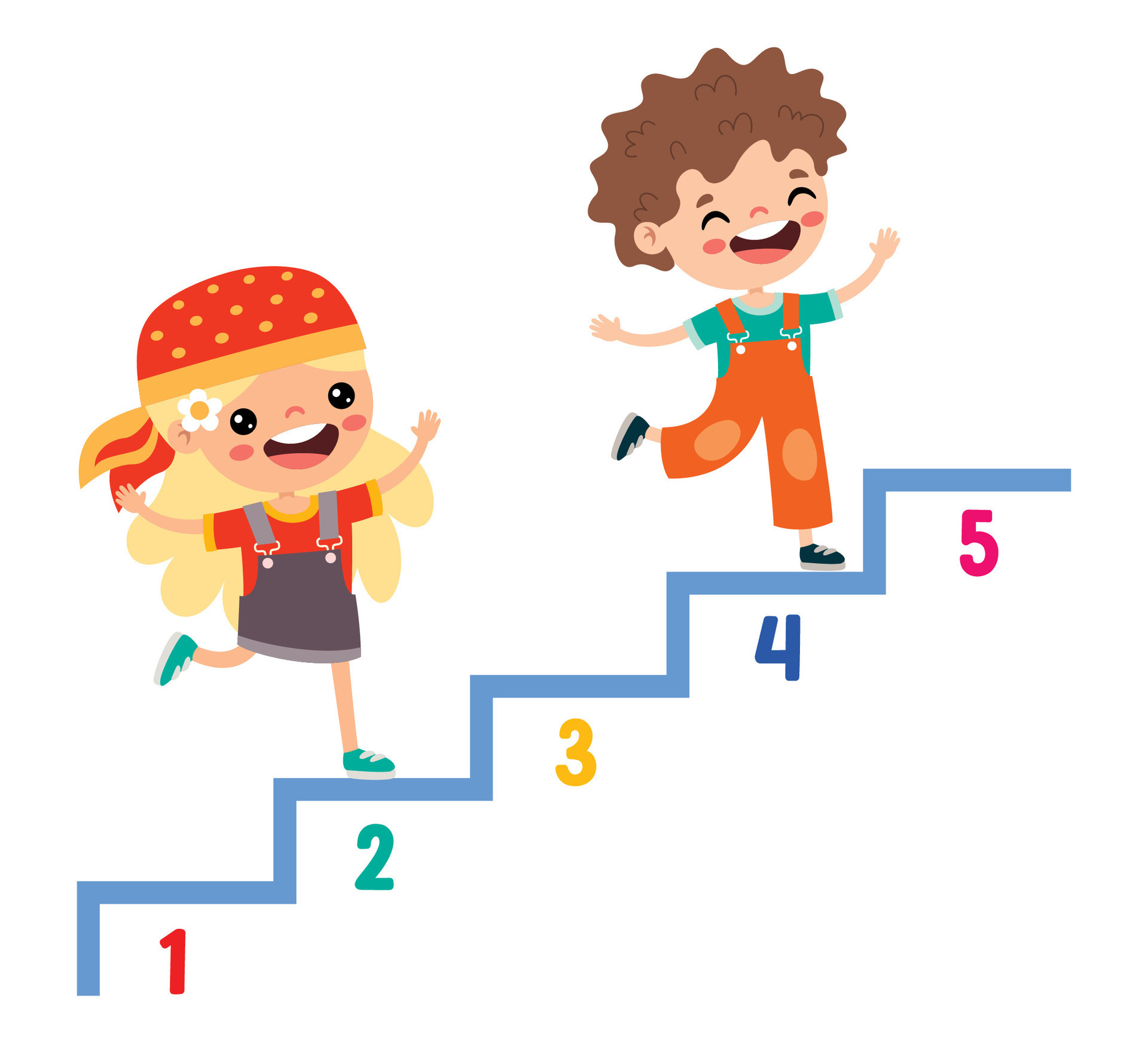 Cartoon Kids Walking Up On Stairs 27511995 Vector Art at Vecteezy