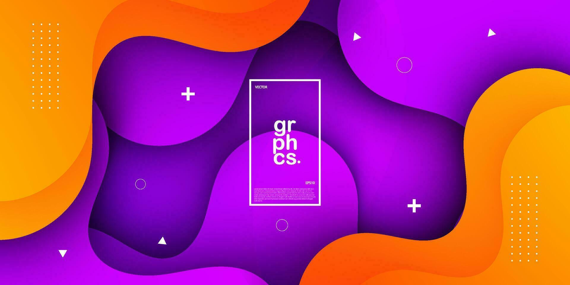 Modern purple and orange wave geometric business banner design. creative banner design with trendy shapes and lines for template. Simple horizontal banner. Eps10 vector