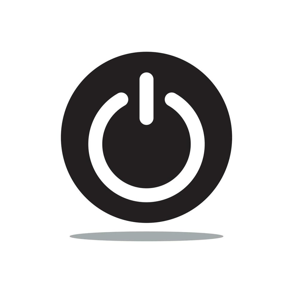 on off button icon, white background. Flat design style. vector EPS 10.