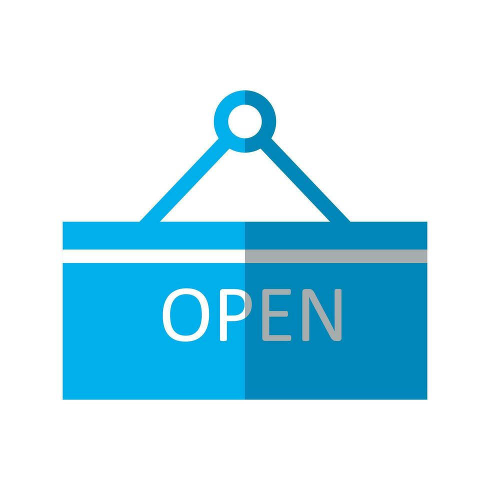 open sign icon, white background. Flat design style. vector EPS 10.