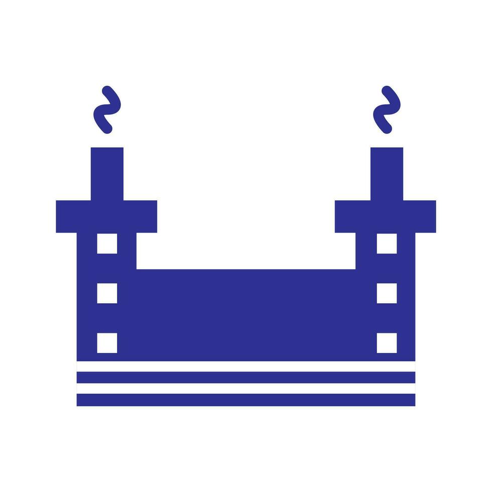 factory icon, white background. Flat design style. vector EPS 10.
