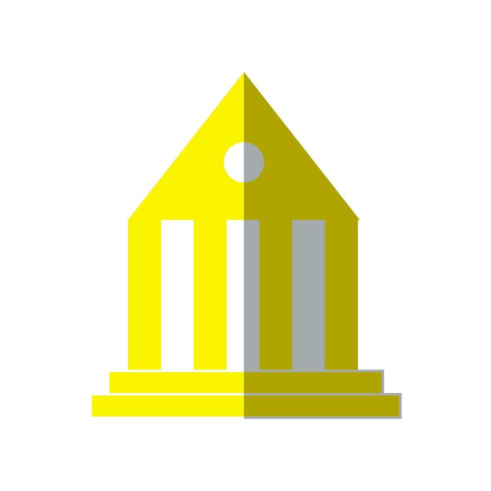 bank icon, white background. Flat design style. vector EPS 10.