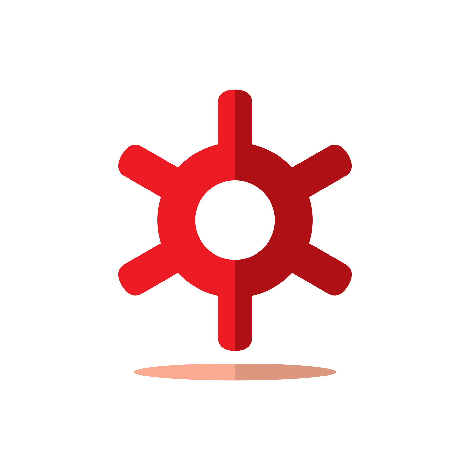 gear icon, setting icon on white background. Flat design style. Vector