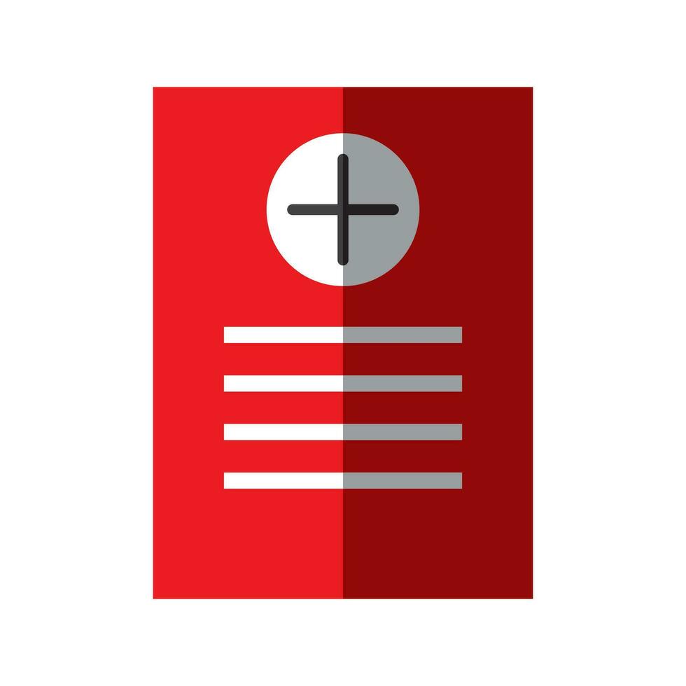 Simple medical record icon on a white background. Flat design style. EPS 10 vector. vector