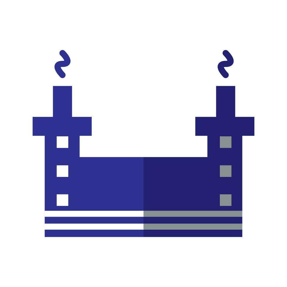 factory icon, white background. Flat design style. vector EPS 10.