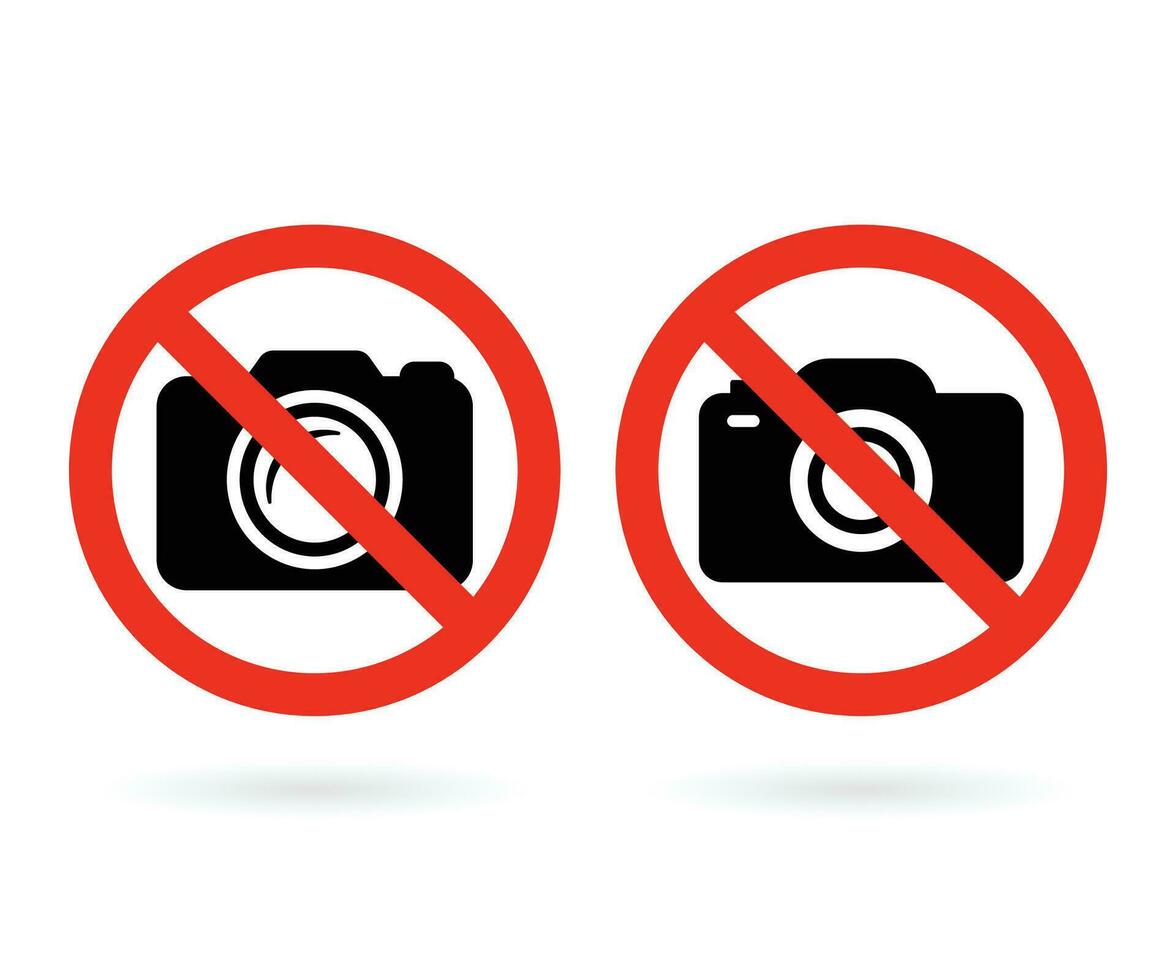 No cameras allowed sign. Do not shoot sign, vector symbol. No camera no photo sign red prohibition