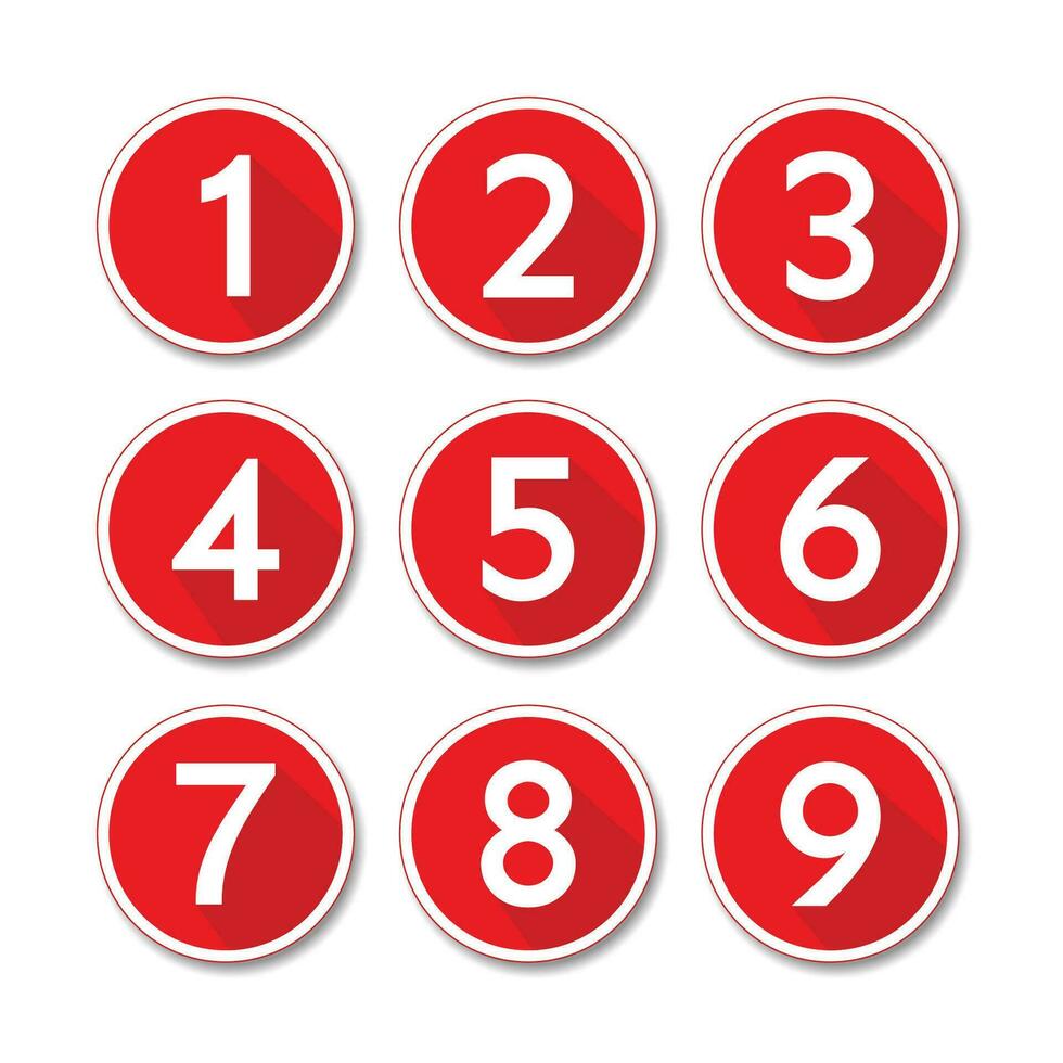 Set of buttons with numbers vector. Number Set vector illustration.