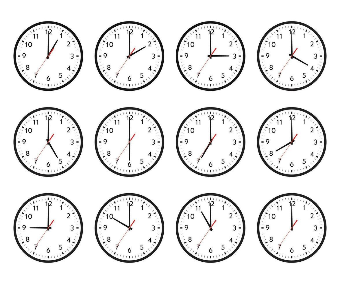 Set of wall clock icon. Clock logo graphic design concept. vector