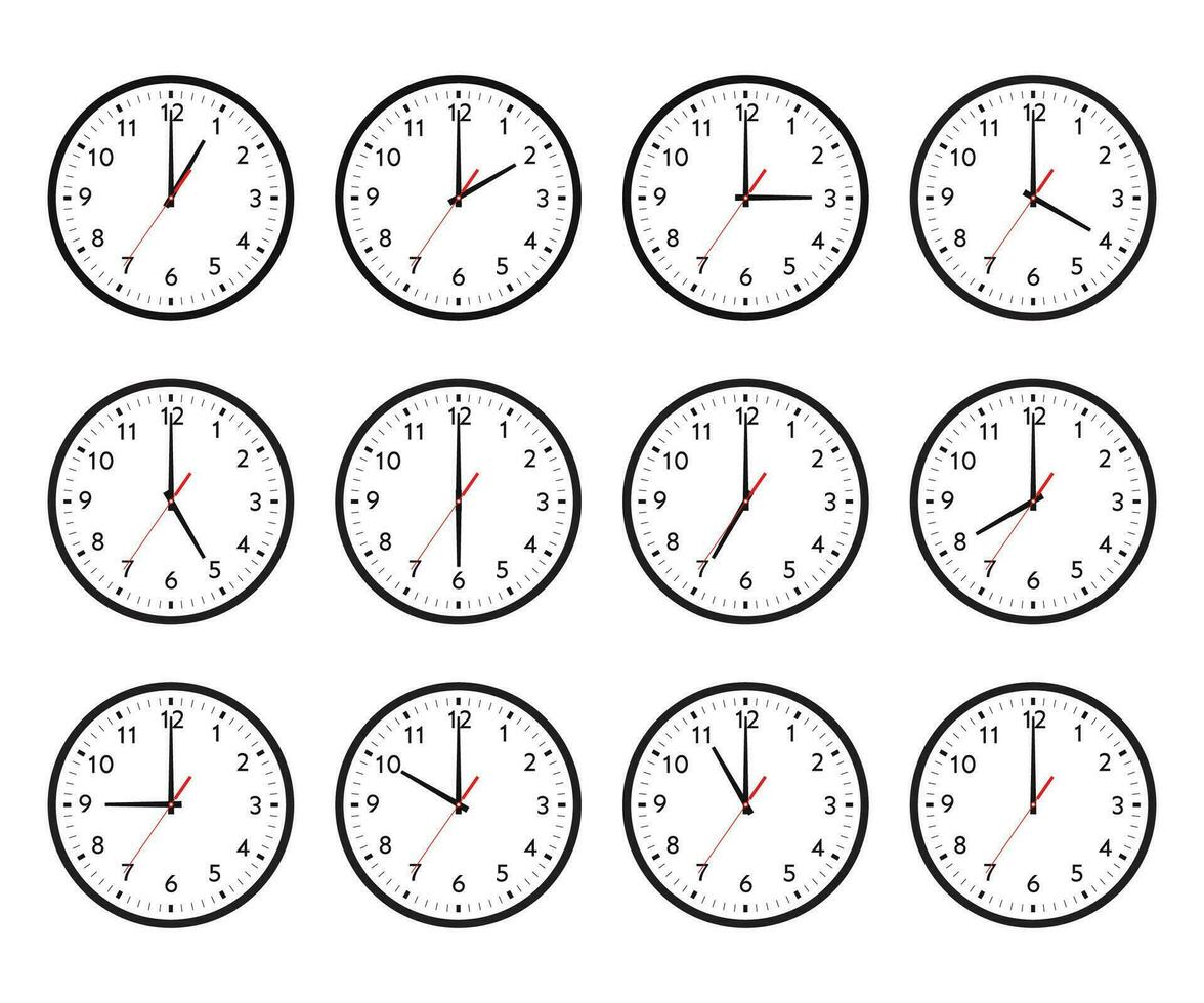 conjunto de pared reloj icono. reloj logo gráfico diseño concepto. vector