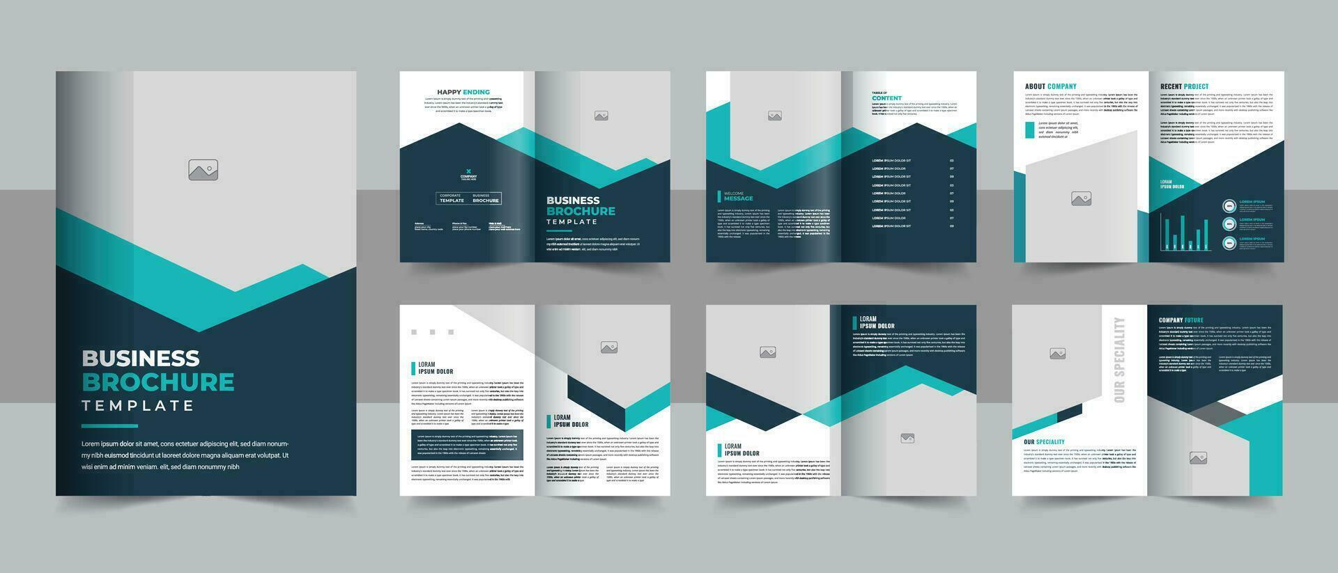 Modern business brochure template design layout, Multipurpose brochure template with cover, back and inside pages. minimal business brochure template design vector