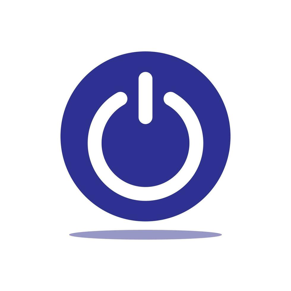 on off button icon, white background. Flat design style. vector EPS 10.