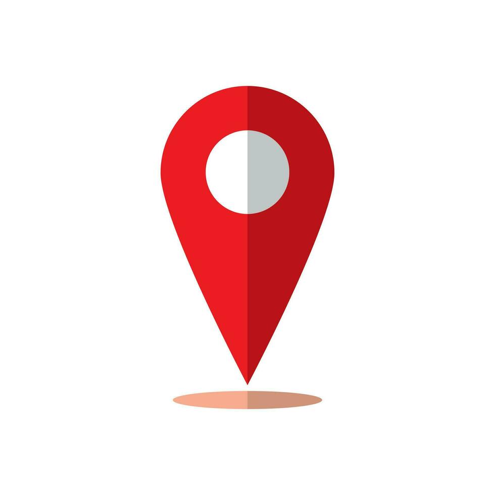 Map pointer icon, simple GPS location symbol on white background. Flat design style. EPS 10 vector. vector