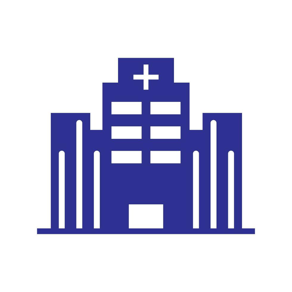 hospital icon, white background. Flat design style. vector EPS 10.