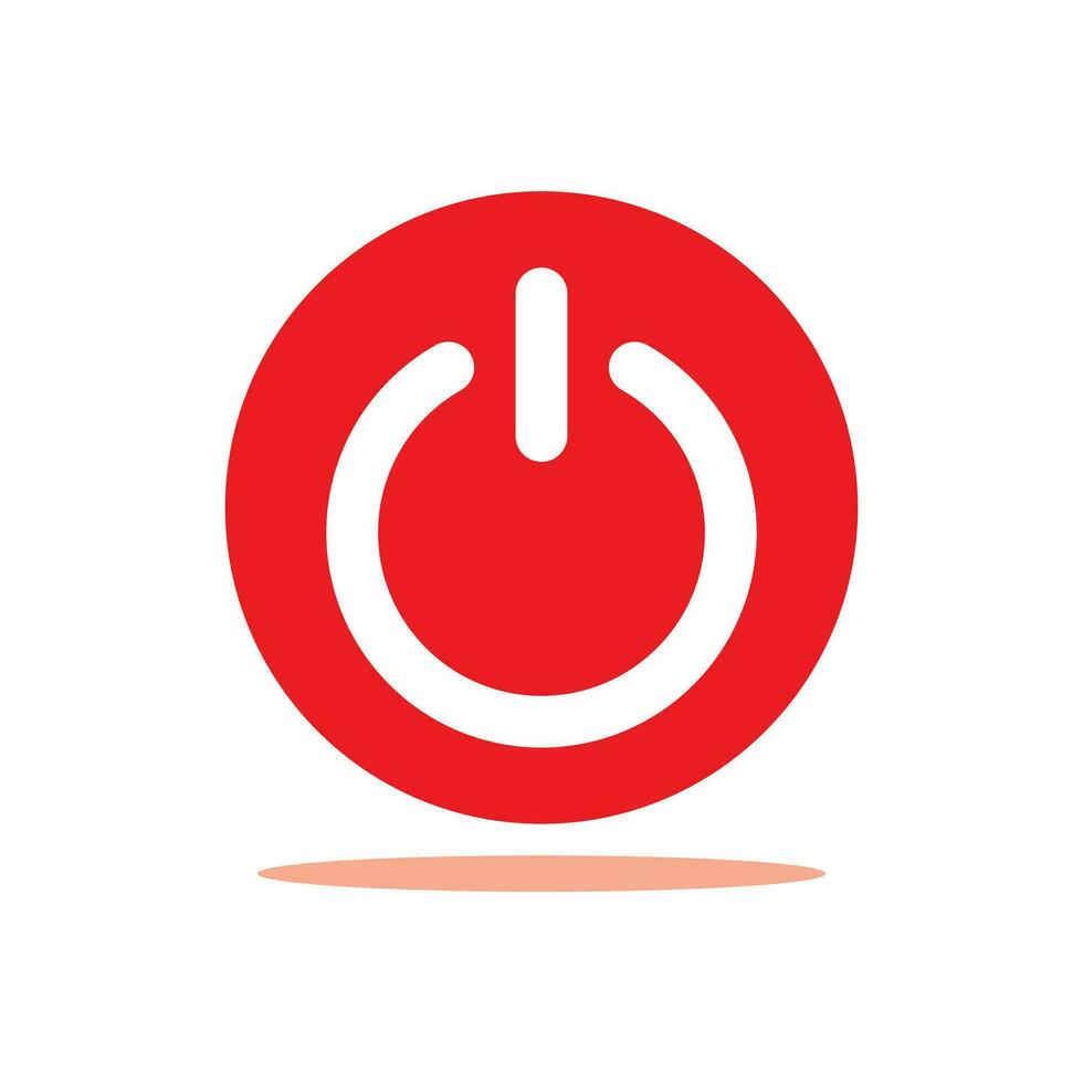 on off button icon, white background. Flat design style. vector EPS 10.