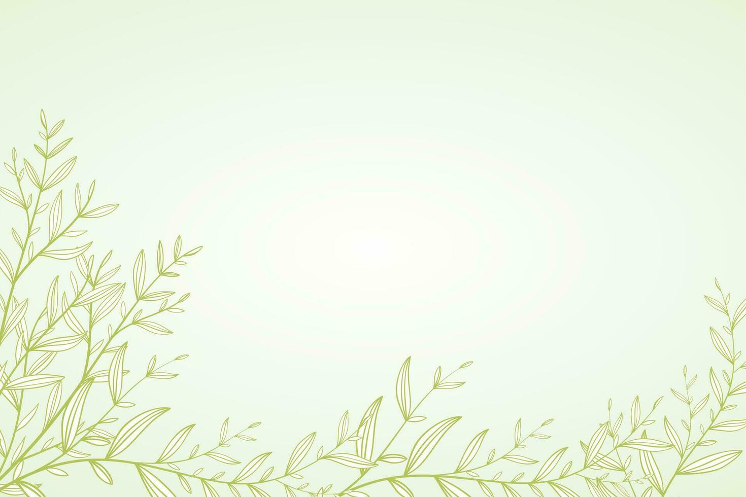 hand drawn nature leaves background vector